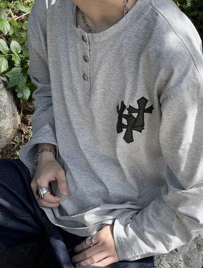 ワッフルヘンリーネックTシャツ TK0459