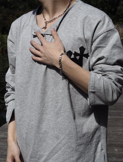 ワッフルヘンリーネックTシャツ TK0459