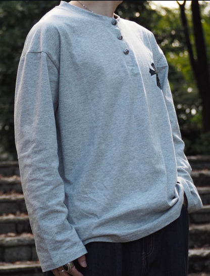 ワッフルヘンリーネックTシャツ TK0459