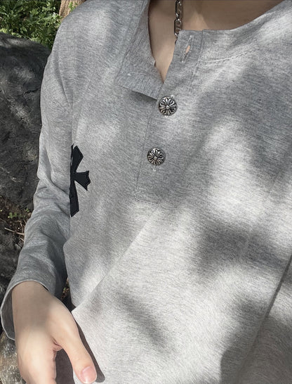 ワッフルヘンリーネックTシャツ TK0459