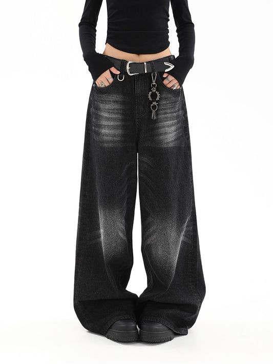 「毎日使える大人気定番◎」ブラックセミワイドデニムパンツ TK0001