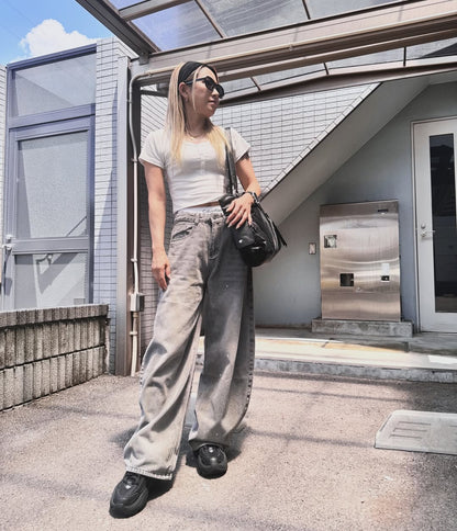 「kozu_777」ペイントカットデニムパンツ TK0094