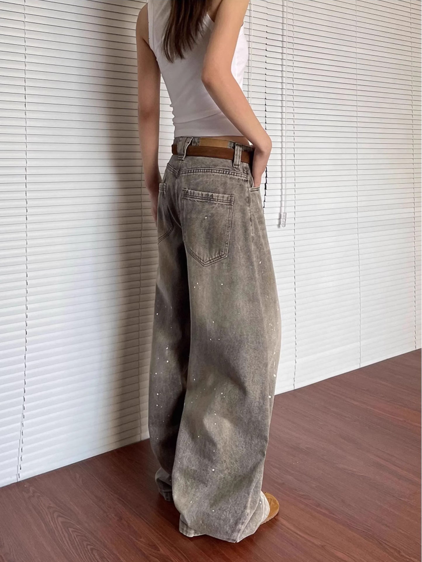 ペイントカットデニムパンツ TK0094