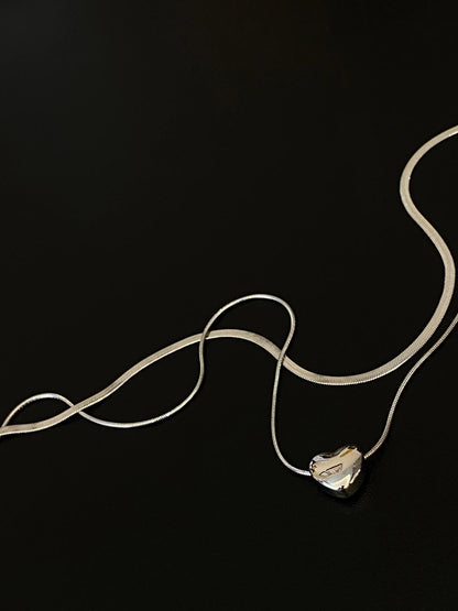 ダブルチェーンハートネックレス TK0104