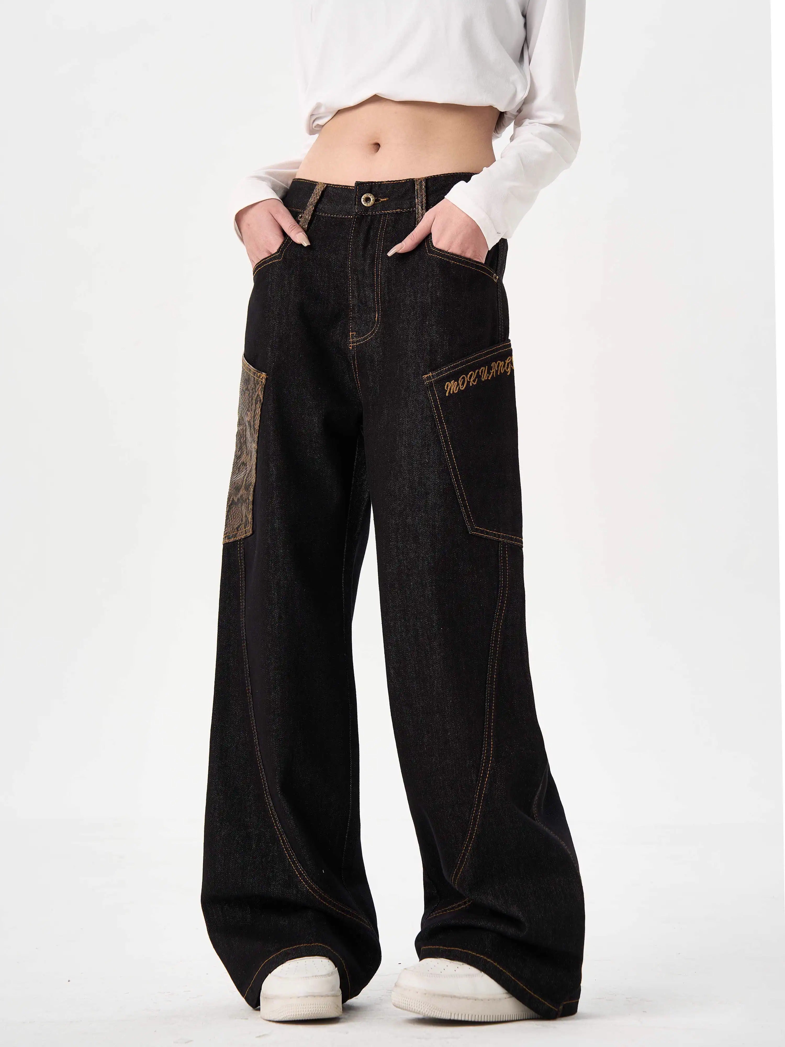 人気No.1 」パイソン柄ステッチワイドパンツ TK0158 – TAKUTAKU