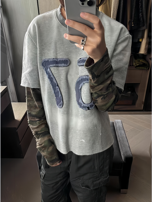 カモ重ね着風長袖Tシャツ TK0189