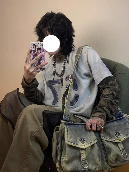 カモ重ね着風長袖Tシャツ TK0189