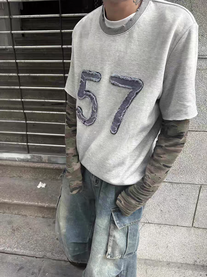 カモ重ね着風長袖Tシャツ TK0189