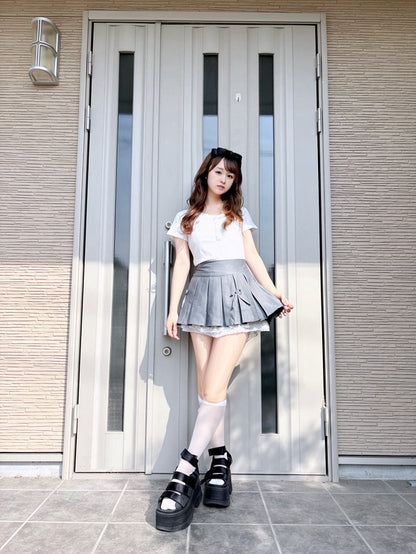 「nano-hana」VネックホワイトTシャツ TK0049