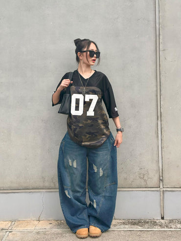 「91miuty」ヴィンテージカモフラスポーツTシャツ TK0246