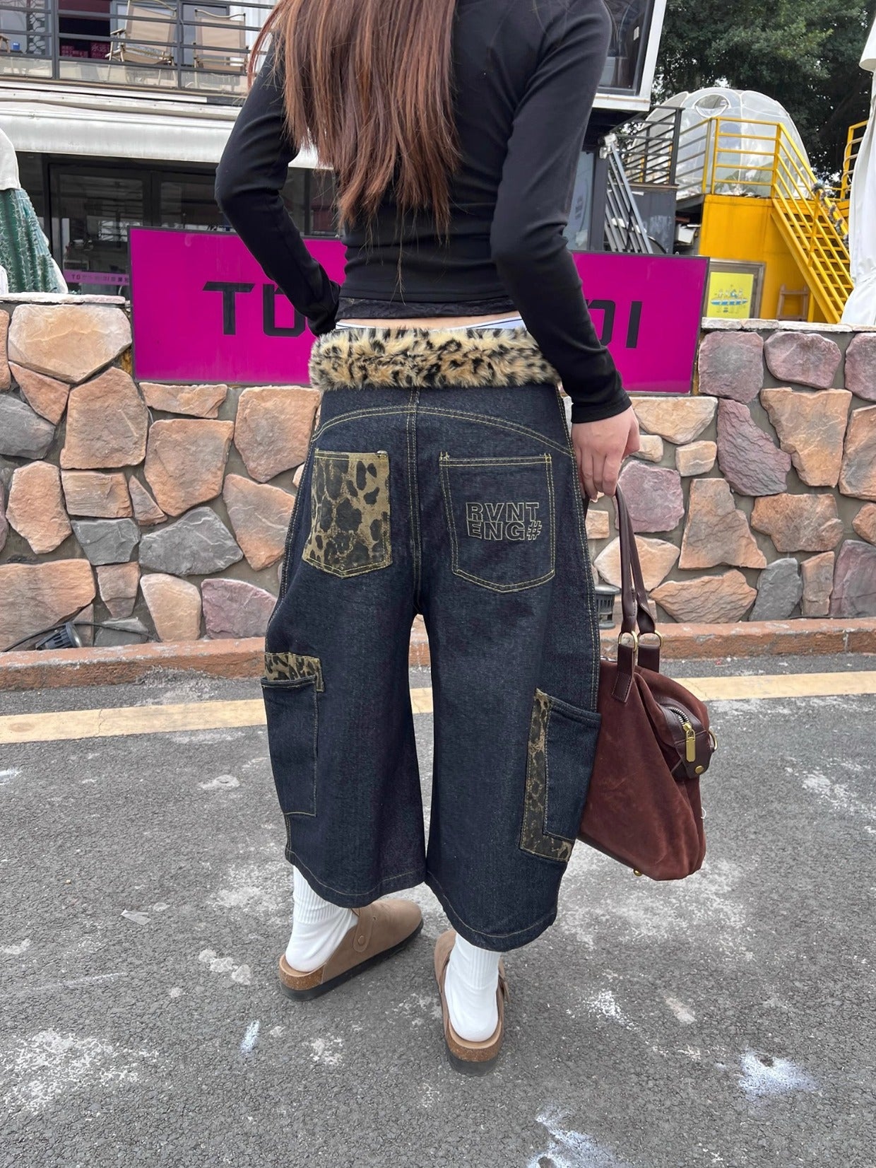 レオパード切替バルーン七分丈パンツ TK0204