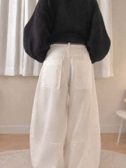 「s0._iz」ホワイトワイド ストレートパンツ TK0218