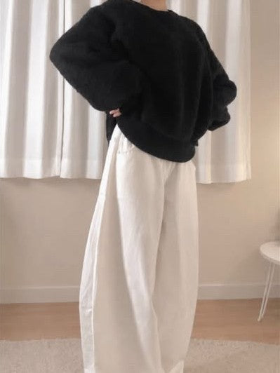 「s0._iz」ホワイトワイド ストレートパンツ TK0218