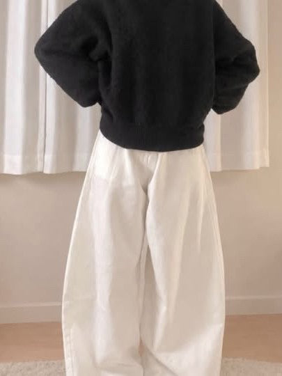 「s0._iz」ホワイトワイド ストレートパンツ TK0218