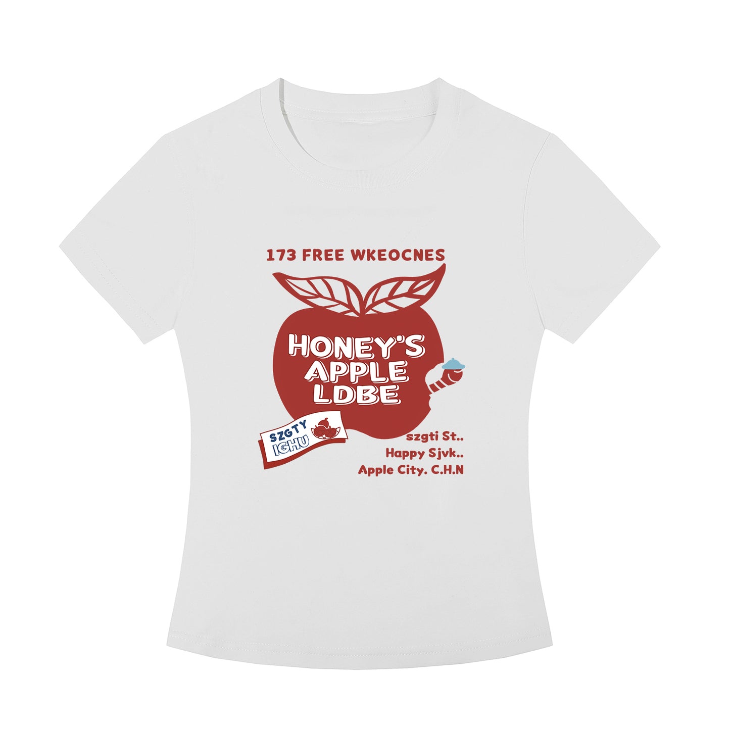 アップルプリントショルダーTシャツ TK0220