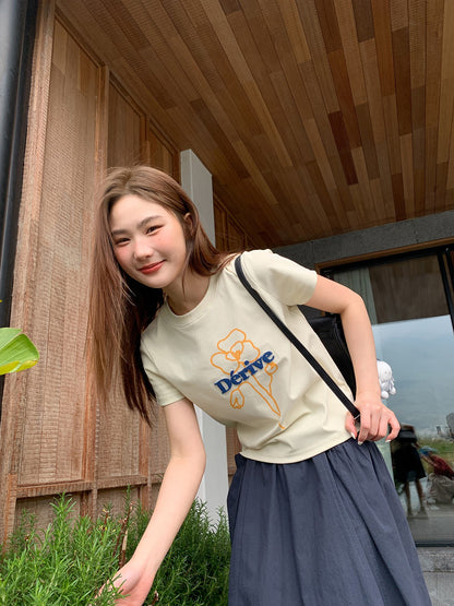 フロッキーロゴプリントTシャツ TK0222