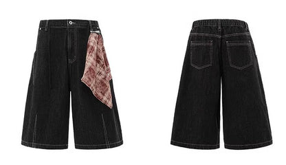 スカーフ付きデニムワイド七分パンツ TK0229