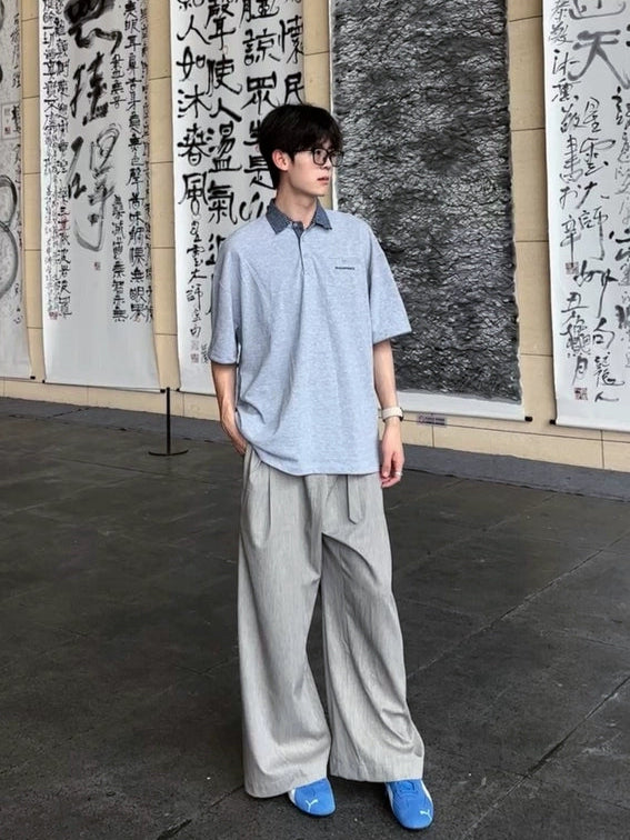 配色レイヤード風 ポロTシャツ TK0230