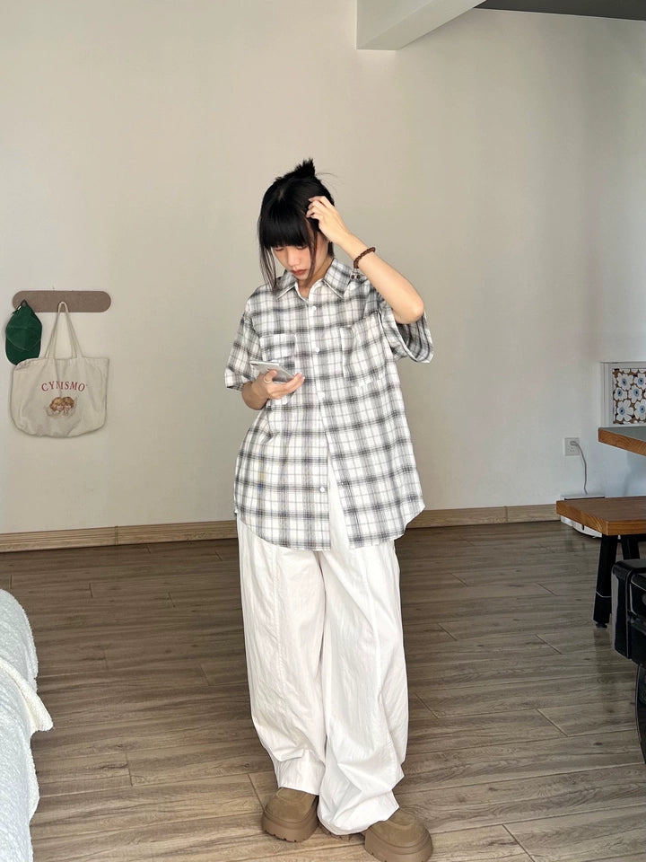 チェック柄半袖シャツ TK0231