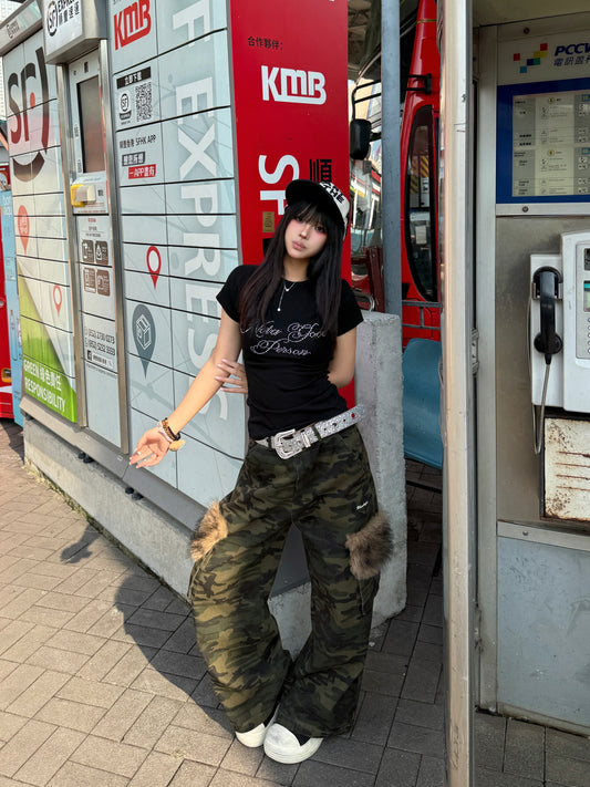 ラインストーンロゴショートTシャツ TK0232
