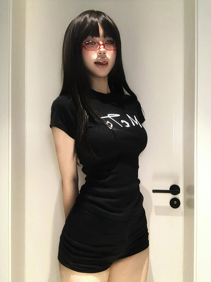 プリントタイトフィットTシャツ TK0235
