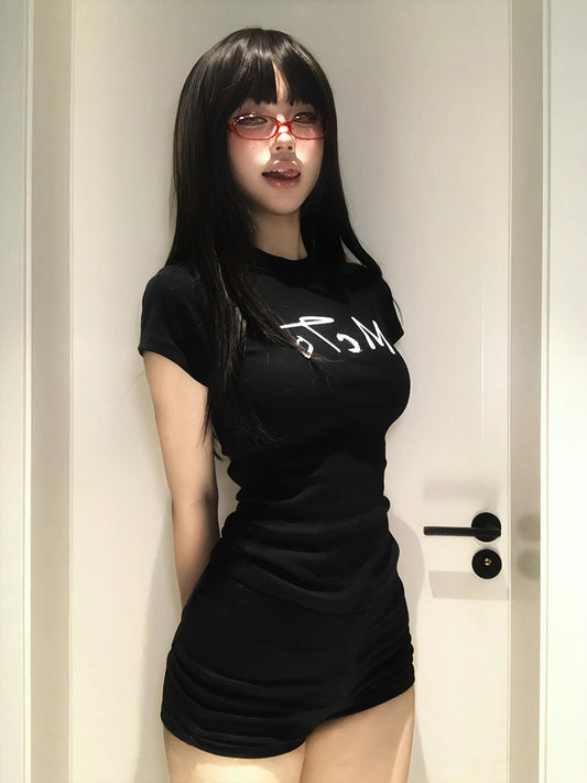 プリントタイトフィットTシャツ TK0235