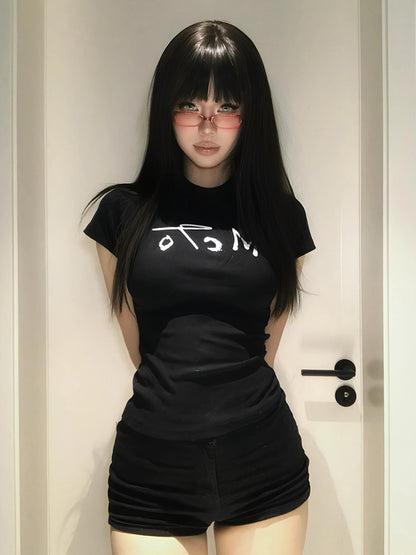 プリントタイトフィットTシャツ TK0235
