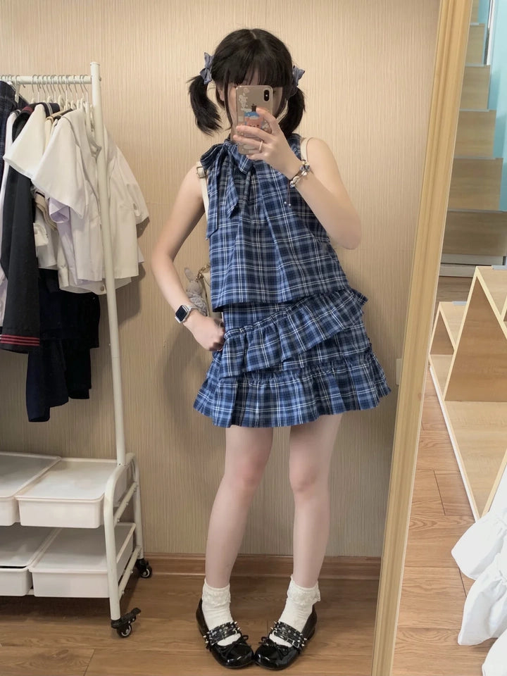 ノースリーブチェックシャツワンピース TK0245