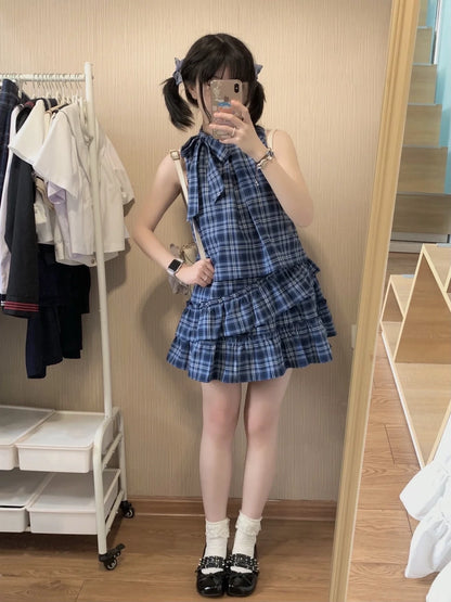 ノースリーブチェックシャツワンピース TK0245