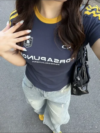「oo__.vv」バイクテイストクロップドTシャツ TK0252