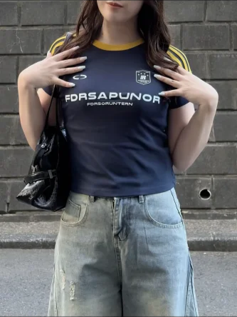 「oo__.vv」バイクテイストクロップドTシャツ TK0252