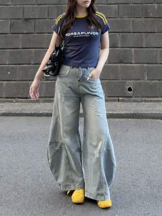「oo__.vv」バイクテイストクロップドTシャツ TK0252