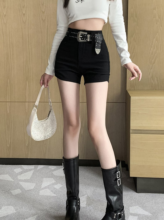 ブラックタイトショートパンツ TK0258