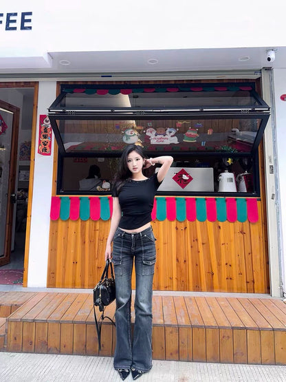 スタッズスラッシュショルダーTシャツ TK0259