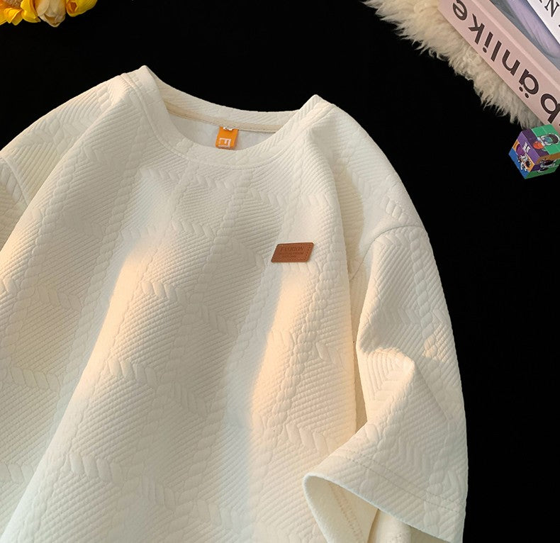 ジャガードテクスチャー半袖Tシャツ TK0263