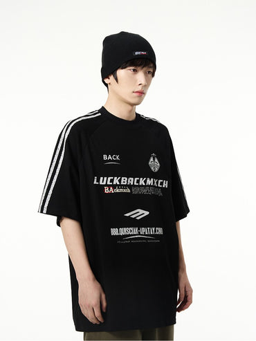 ジャージ風プリント半袖Tシャツ TK0264