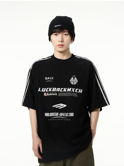 ジャージ風プリント半袖Tシャツ TK0264