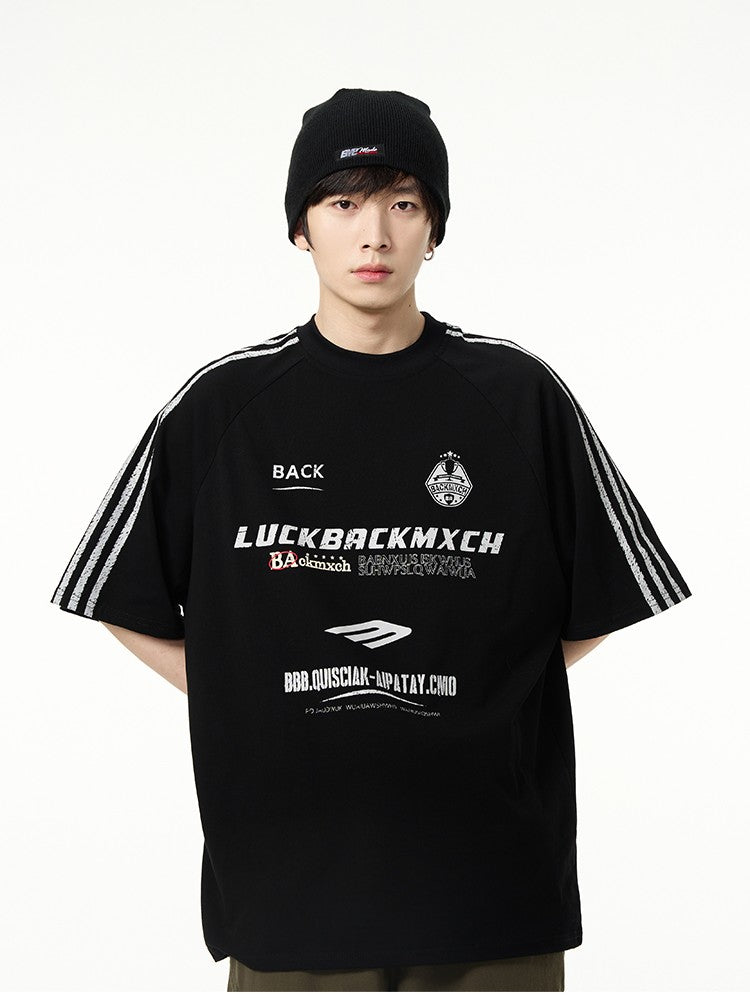 ジャージ風プリント半袖Tシャツ TK0264