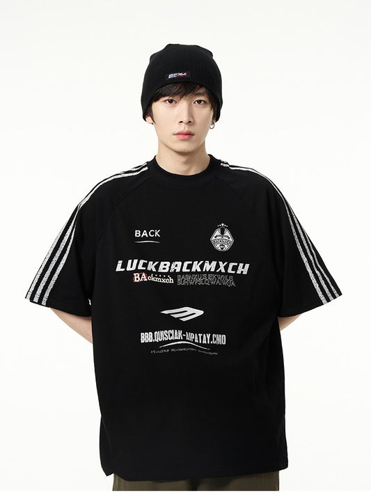 ジャージ風プリント半袖Tシャツ TK0264