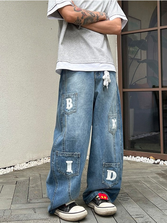 ポケット付き バルーンデニムパンツ TK0267