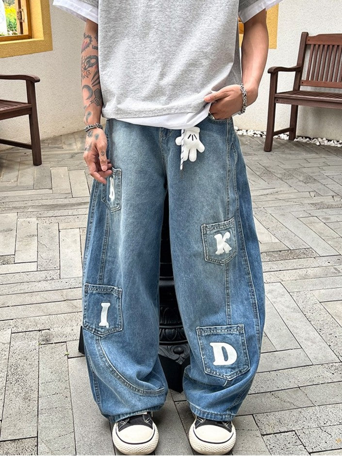 ポケット付き バルーンデニムパンツ TK0267