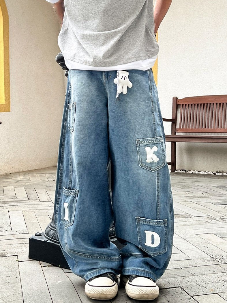 ポケット付き バルーンデニムパンツ TK0267