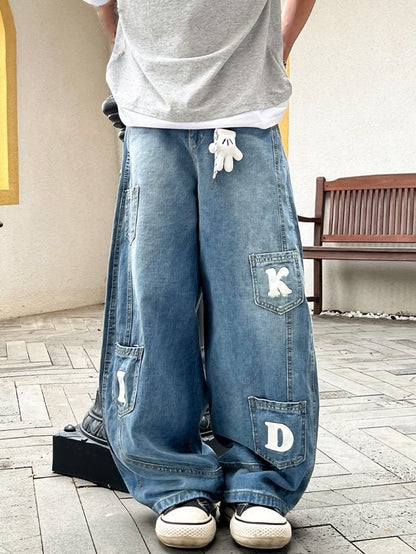 ポケット付き バルーンデニムパンツ TK0267