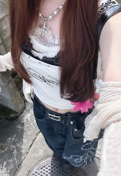 「evh1al4」ローズ刺繍デニムパンツ TK0268