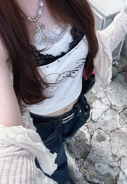 「evh1al4」ローズ刺繍デニムパンツ TK0268