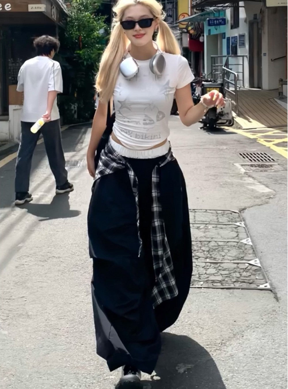 ヒップホップスタイル取り外し可能ワイドパンツ TK0270