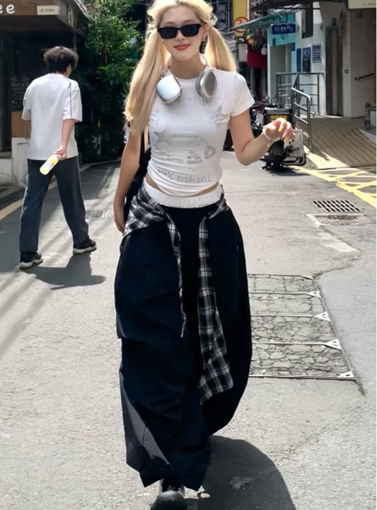 ヒップホップスタイル取り外し可能ワイドパンツ TK0270