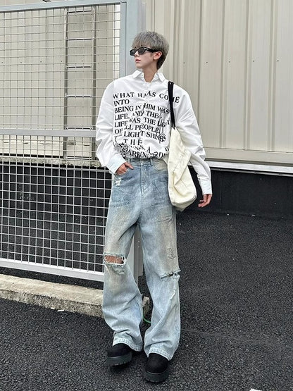 ストリートプリント長袖シャツ TK0275