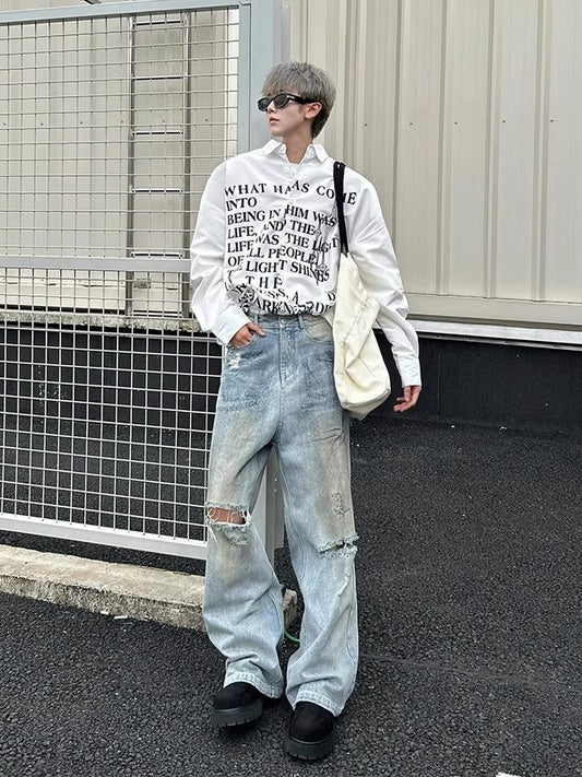 ストリートプリント長袖シャツ TK0275