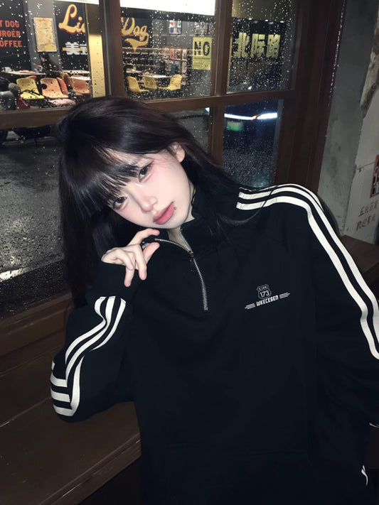 ハーフジップハイネックプルオーバー TK0283